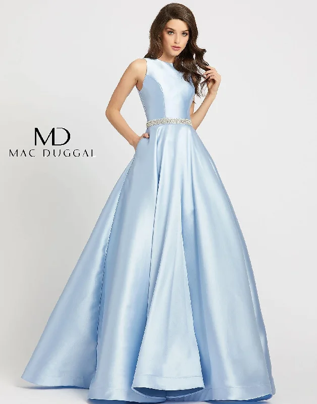 Glitter Dress Mac Duggal 55237 Long Sleeveless Beaded Prom Dress