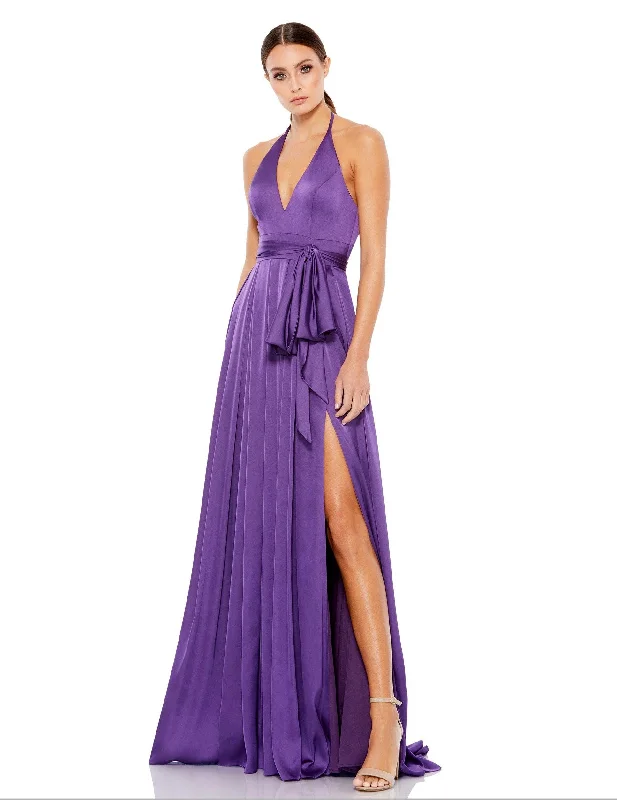 Full Skirt Dress Mac Duggal 26531 Prom Long halter Pleated Dress