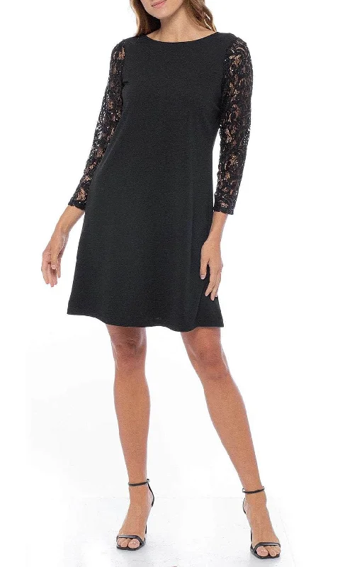Floor-Length Satin Dress Marina 268198 - Lace Sleeve Cocktail Dress