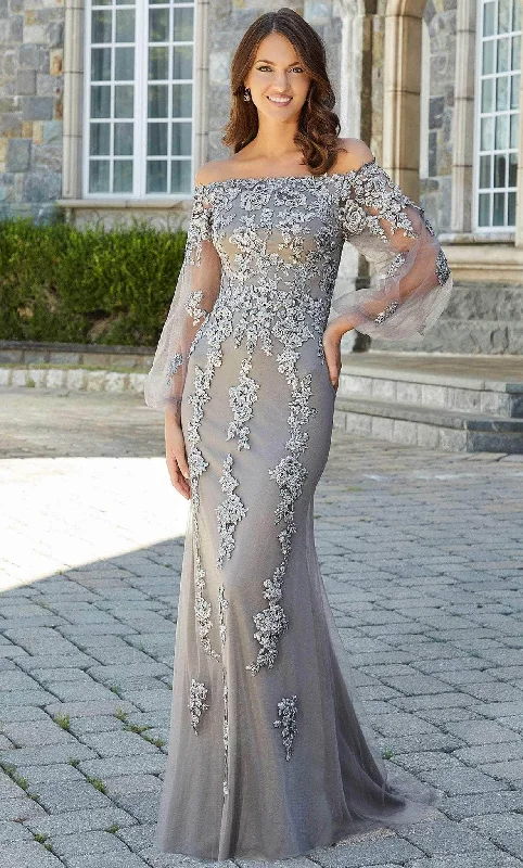 Vivid Color Gown MGNY By Mori Lee 72734 - Off-Shoulder Lace Formal Dress