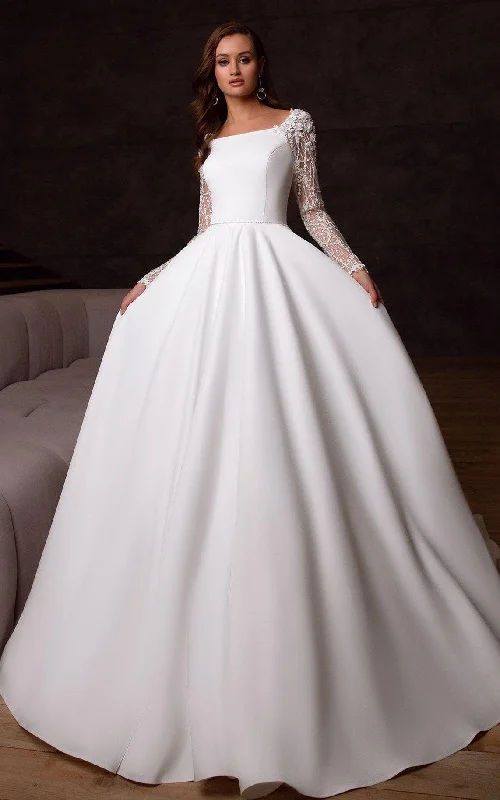 Bodycon Gown Modern A Line Square Neck Satin Corset Back Wedding Dress with Beading-716316 Bodycon Gown Modern A Line Square Neck Satin Corset Back Wedding Dress with Beading-716316
