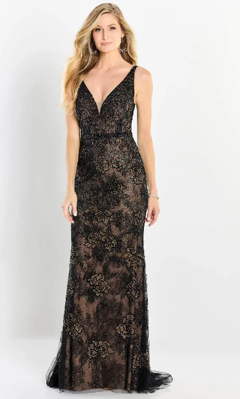 Modern Tulle Dress Montage by Mon Cheri M2212 - Lace Mesh Sleeveless Floral Dress
