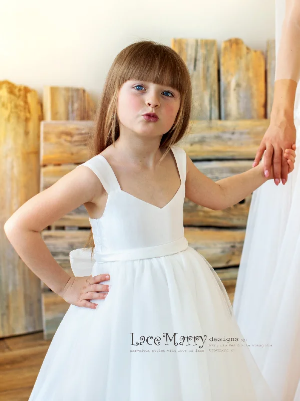 Floor-Length Dress NENETTE / Simple Elegant Flower Girl Dress