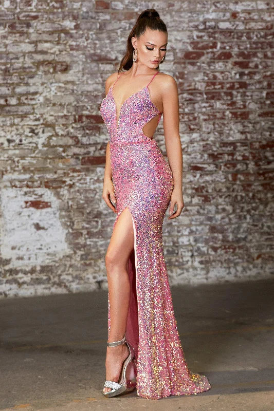 Elegant Gown Cinderella Divine CD175 Prom Long Formal Fitted Sequin Evening Dress
