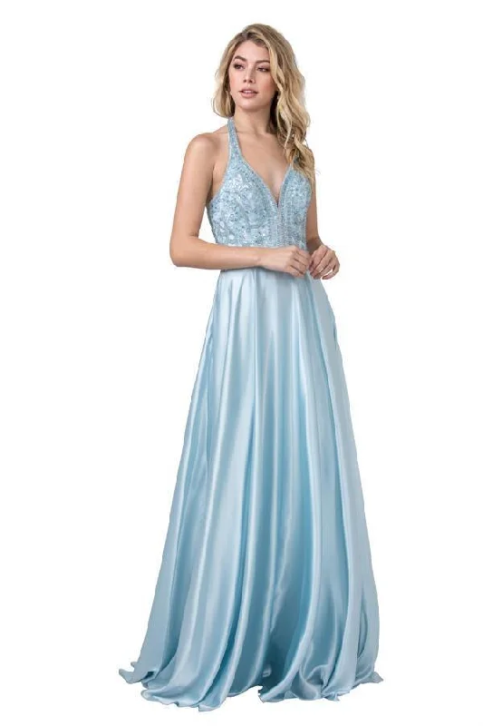 Deep V-Neck Dress Prom Long Formal Halter Dress Sale