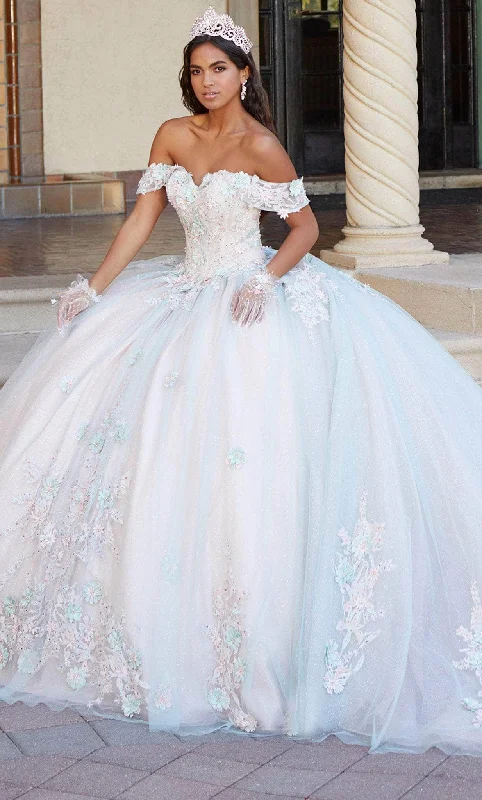 Floral Gown Quinceanera Collection 26055 - Embellished Off-Shoulder Ballgown