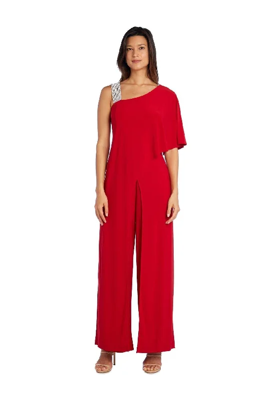 Peplum Dress R&M Richards 3420 Asymmetric Jumpsuit With Overlay