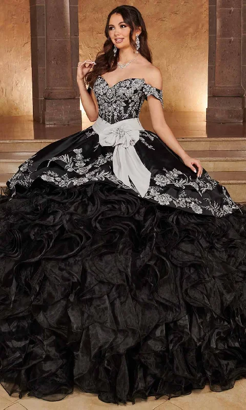 Fancy Embellished Dress Rachel Allan RQ3104 - Sweetheart Organza Ruffle Ballgown