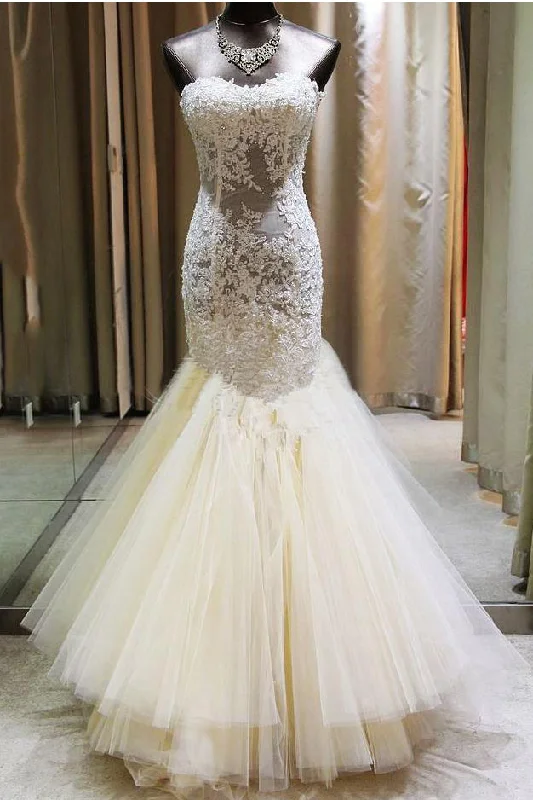 Empire Waist Dress Sexy Sweetheart Lace Appliques Mermaid Wedding Dresses 2016 Tulle Floor Length-710899 Empire Waist Dress Sexy Sweetheart Lace Appliques Mermaid Wedding Dresses 2016 Tulle Floor Length-710899