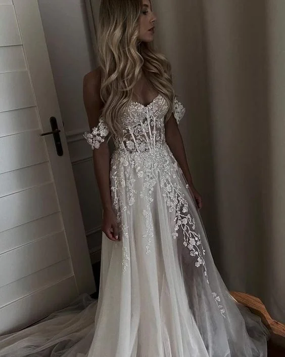 Dainty Chiffon Dress Sexy Wedding Dress, A line Tulle Wedding Dress, Fashion Wedding Gown fg3181 Dainty Chiffon Dress Sexy Wedding Dress, A line Tulle Wedding Dress, Fashion Wedding Gown fg3181