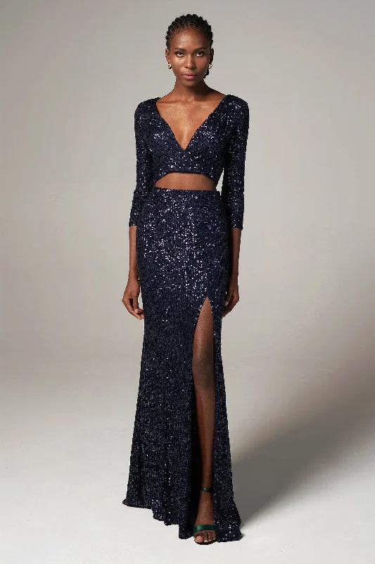 Classic Gown Sheath-Column Floor Length Sequined Dress CS0293