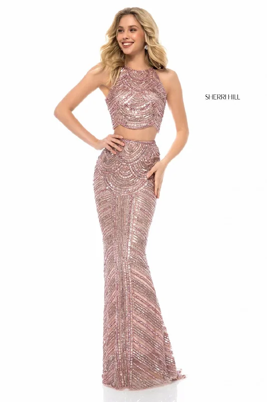 Sheer Panel Dress Sherri Hill 52063 Dress