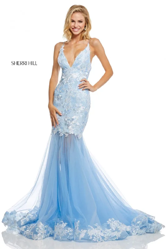 Drape Sleeve Dress Sherri Hill 52741 Dress