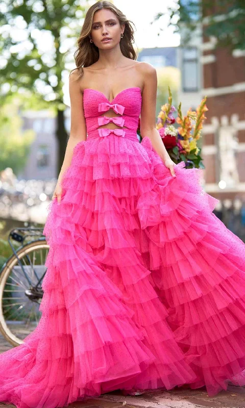 A-Line Gown Sherri Hill 56036 - Sweetheart Polkadot Gown