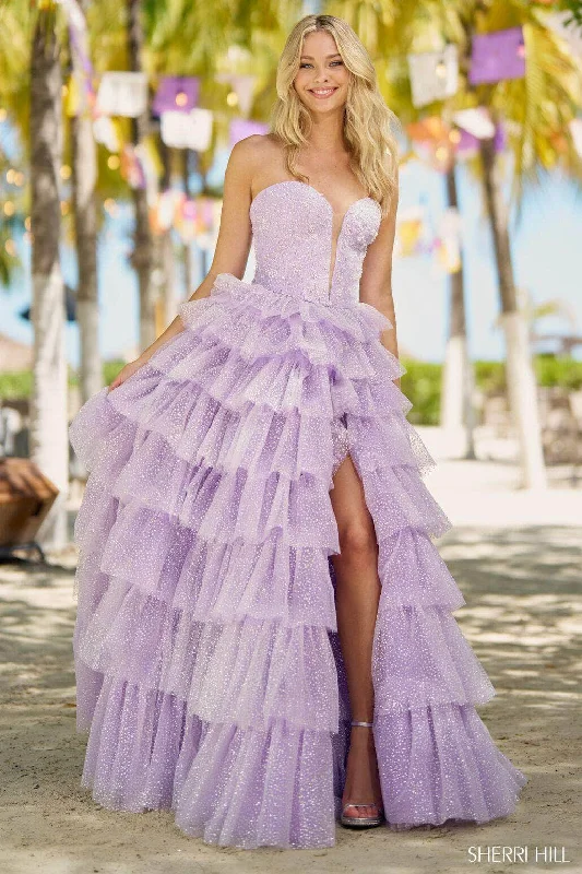Lace Dress Sherri Hill 56139 - Ruffles Pearl Prom Dress