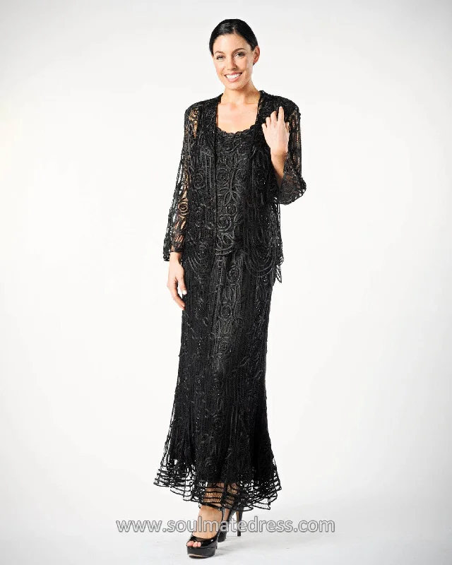 Empire Waist Dress Soulmates C1067 - Illusion Sheath Evening Dress