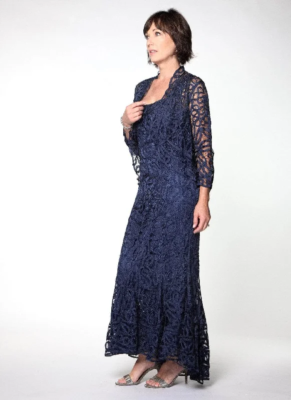 Classic Gown Soulmates D9120 - Sleeveless Lace Evening Dress