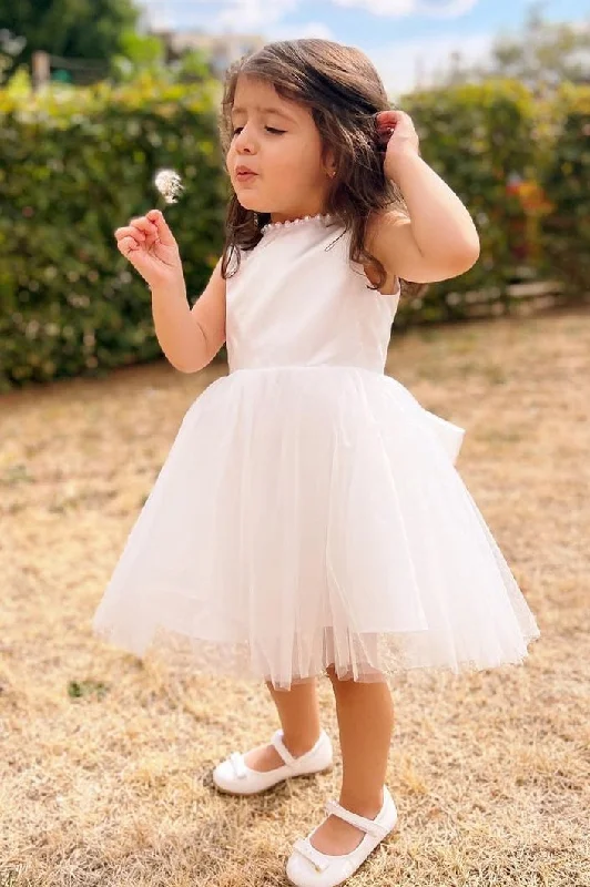 Vintage Lace Dress Sweet Little Girl Party Dress With Pearl Neckline