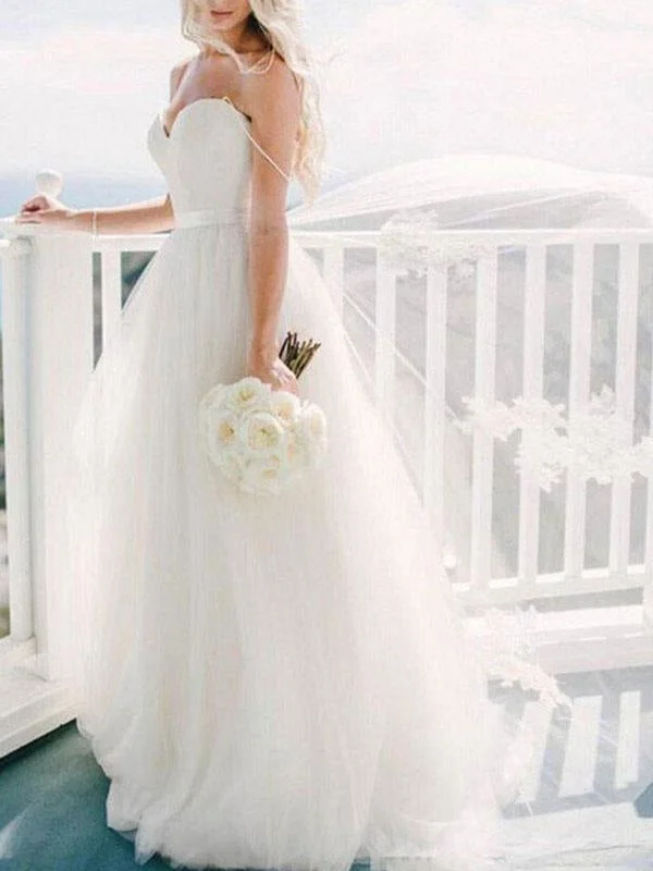 Classic Evening Dress Wedding Dress 2021 Ball Gown Sweetheart Neck Sleeveless Natural Waist Sash Tulle Bridal Dresses With Train Classic Evening Dress Wedding Dress 2021 Ball Gown Sweetheart Neck Sleeveless Natural Waist Sash Tulle Bridal Dresses With Train