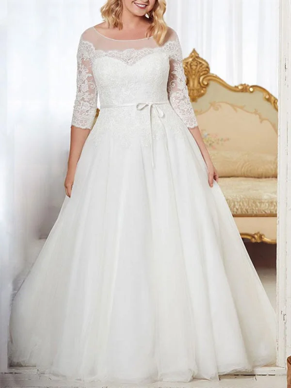 Maxi Dress Wedding Dresses 2021 A Line Jewel Neck Half Sleeve Floor Length Tulle Lace Vintage Bridal Gowns Maxi Dress Wedding Dresses 2021 A Line Jewel Neck Half Sleeve Floor Length Tulle Lace Vintage Bridal Gowns