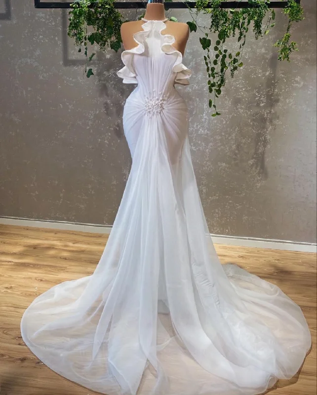 Ruched Gown white evening dress, tiered evening dress, formal party dress wedding dress, bridal gown fg2576 Ruched Gown white evening dress, tiered evening dress, formal party dress wedding dress, bridal gown fg2576