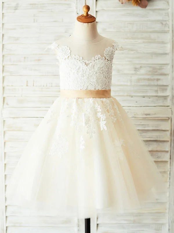 Classic Evening Dress White Little Girl Dresses Sleeveless Floral Lace Tulle Wedding Party Dresses Classic Evening Dress White Little Girl Dresses Sleeveless Floral Lace Tulle Wedding Party Dresses