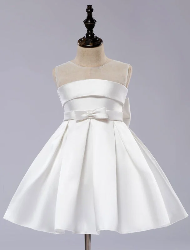 Sequin Gown White Satin Pageant Dinner Dress Tutu Toddlers Knee Length Flower Girl Dress Sequin Gown White Satin Pageant Dinner Dress Tutu Toddlers Knee Length Flower Girl Dress
