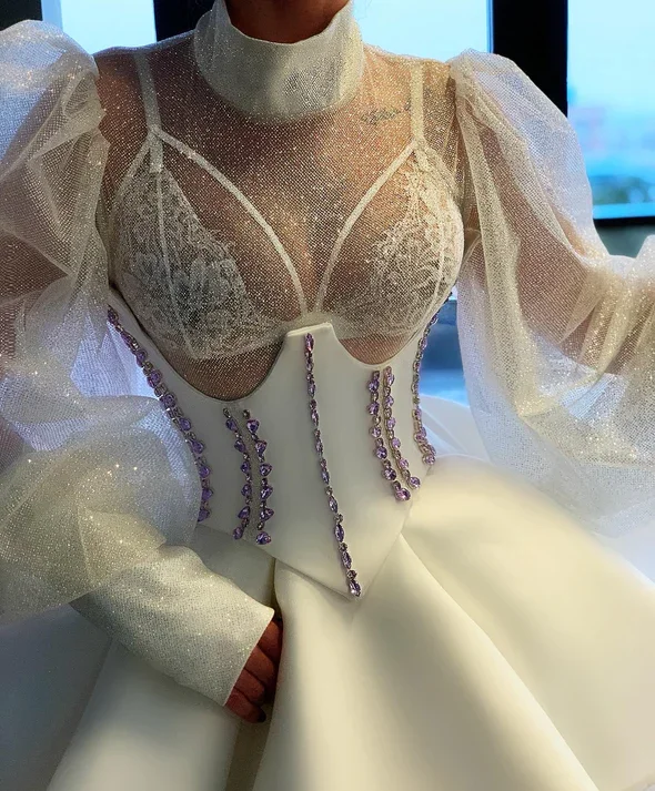 Whimsical Evening Gown White Short Dress Corset Crystals Homecoming Dress Short Wedding Dress fg2316 Whimsical Evening Gown White Short Dress Corset Crystals Homecoming Dress Short Wedding Dress fg2316