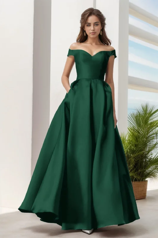 Floral Gown A-Line Floor Length Satin Prom Dress CS0408