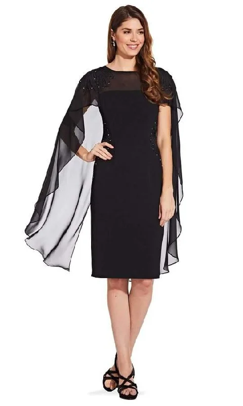 High Neck Dress Adrianna Papell AP1E206417 Knee Length Beaded Dress