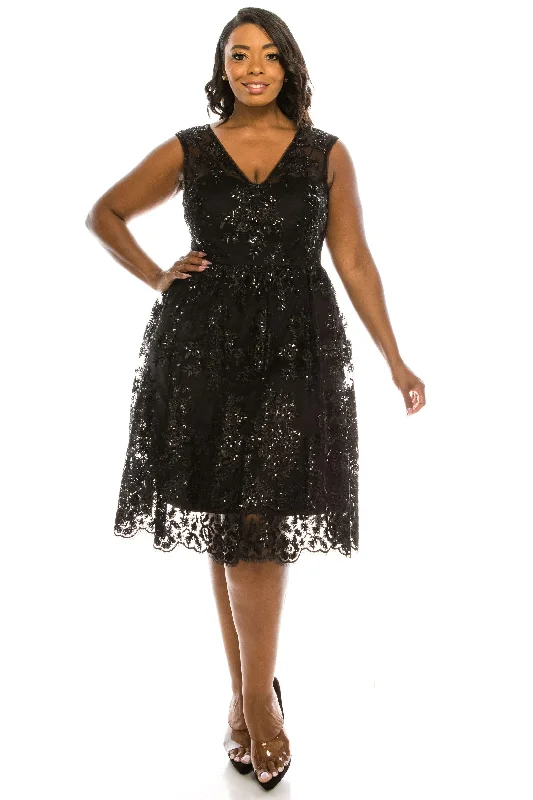 Statement Sleeve Dress Adrianna Papell AP1E204092 Short Sleeveless Mesh