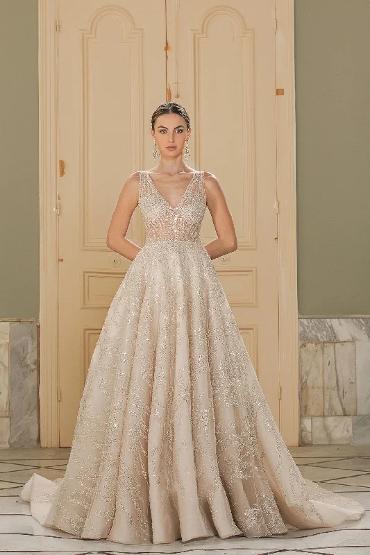 Sheer Panel Dress Azzure Couture Grace