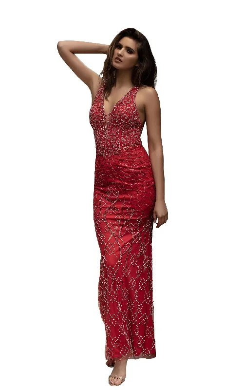 Asymmetrical Gown Chic and Holland AN1433 Dress