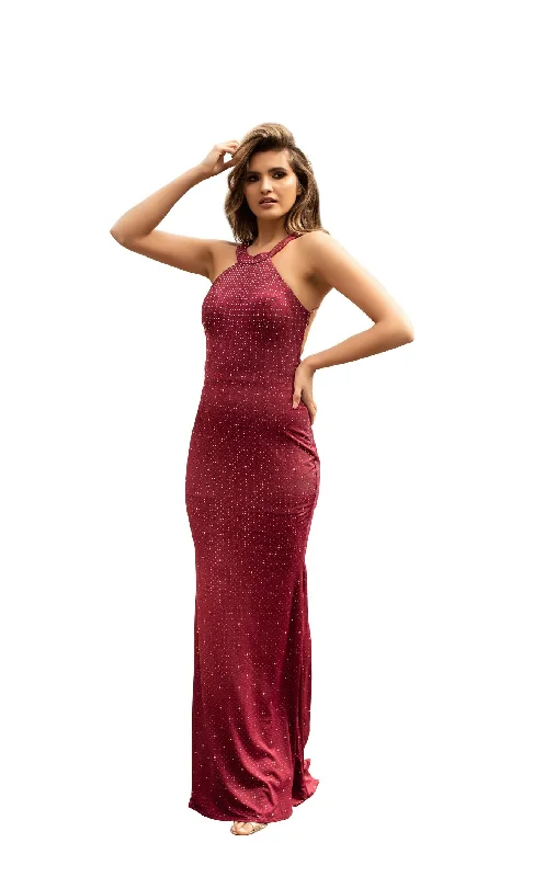 Pearl Embellished Gown Chic and Holland AN1555 Dress