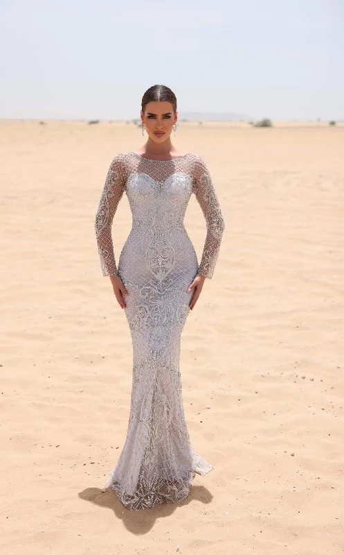 Ruched Gown Chic and Holland HF110045 Dress