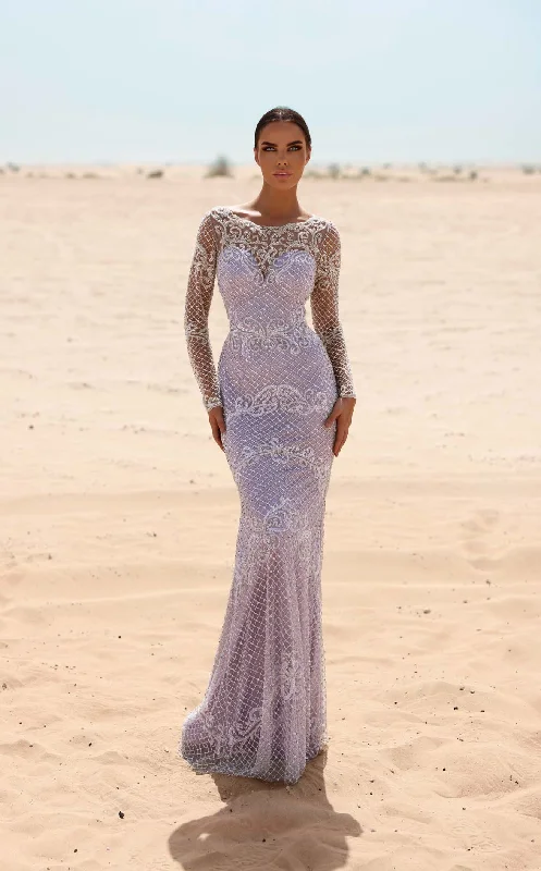 Open Back Dress Chic and Holland HF110050 Dress