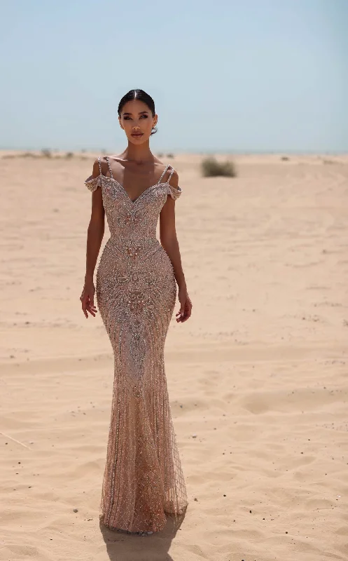 Draped Gown Chic and Holland HF110066 Dress