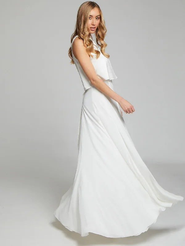 Knee-Length Dress Clementine white skirt & top set