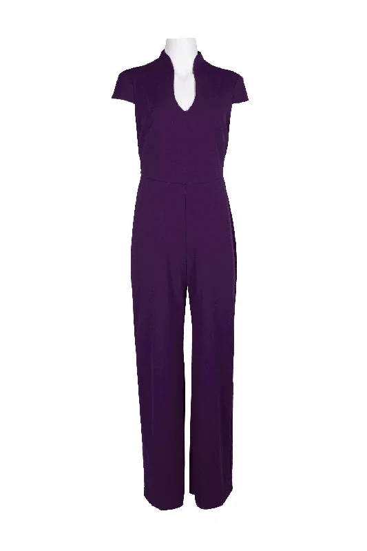 Couture Gown Connected Apparel Formal Short Sleeve Jumpsuit