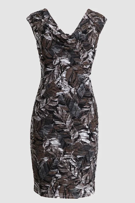 Regal Ball Gown Connected Apparel Short Floral Sleeveless Dress