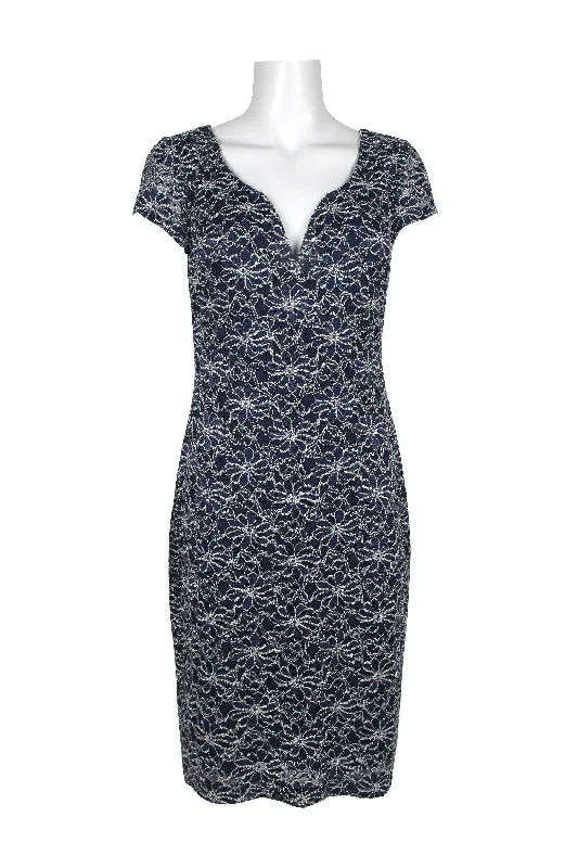 Velvet Dress Connected Apparel Short Sleeve Bodycon Lace Dress