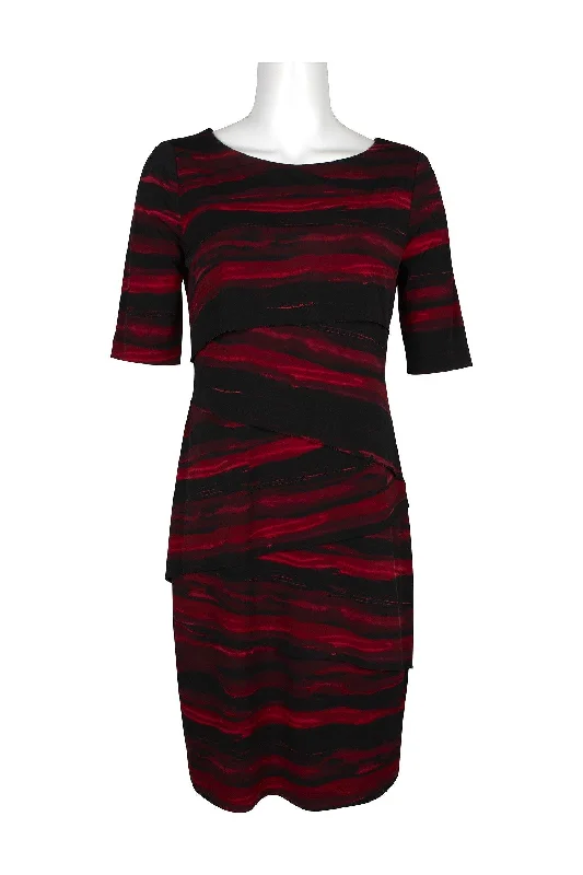 Glitter Dress Connected Apparel Short Sleeve Tiered Print Dress