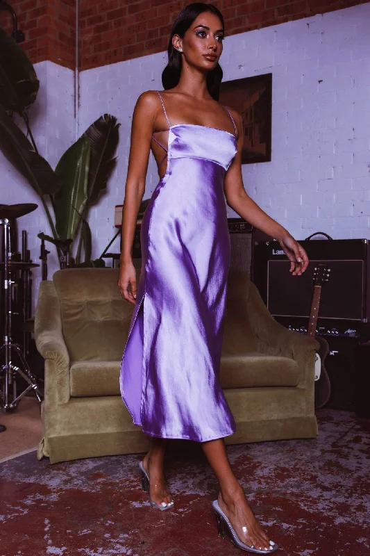 Maxi Dress Dolce Life Low Back Midi Dress Lilac