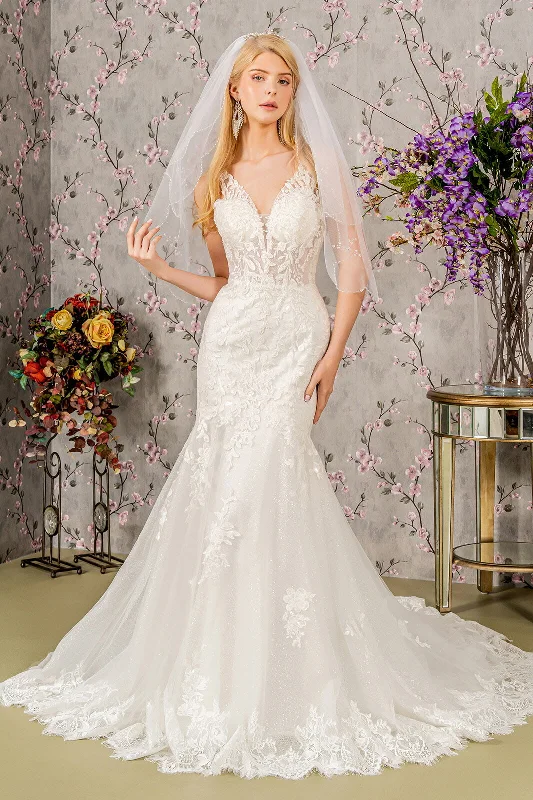 Maxi Formal Dress Embroidery Bead Button Back Mesh Mermaid Long Wedding Dress GLGL3487 Maxi Formal Dress Embroidery Bead Button Back Mesh Mermaid Long Wedding Dress GLGL3487