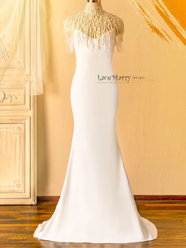 Bodycon Gown ANYA / Fitted Wedding Dress with Amazing Beading Detail