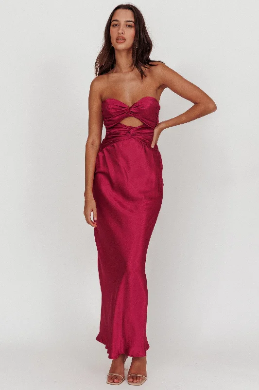 Tulle Gown Good Impression Double Twist Maxi Dress Plum