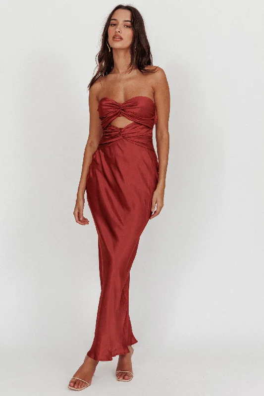 Formal Attire Good Impression Double Twist Maxi Dress Terracotta