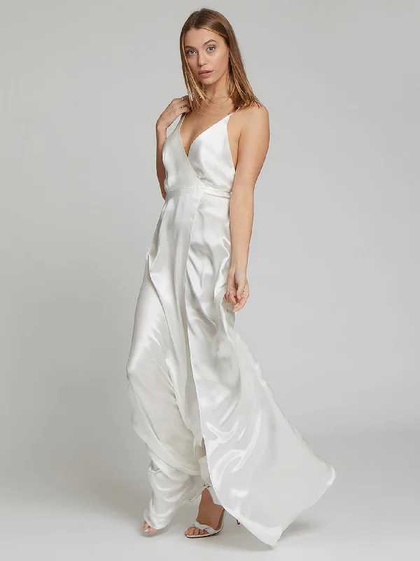 Luxe Satin Dress Grace White Silk Dress