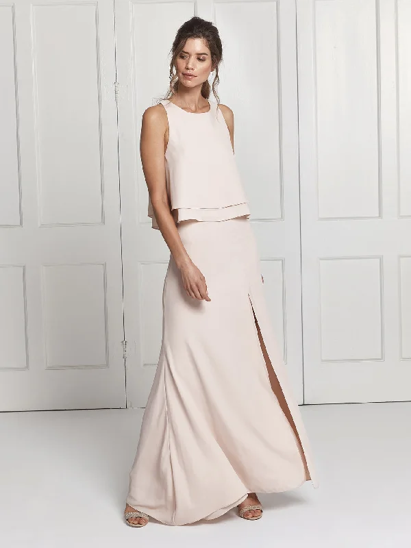 Bodycon Gown Isla skirt & top set - Nude