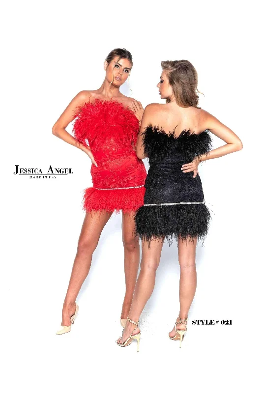 Modest Formal Dress Jessica Angel Short Strapless Cocktail Dress 921